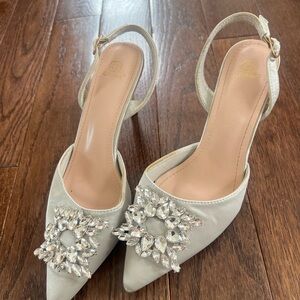 Italian Gianni Bini Silver Embellished Women's Heel
